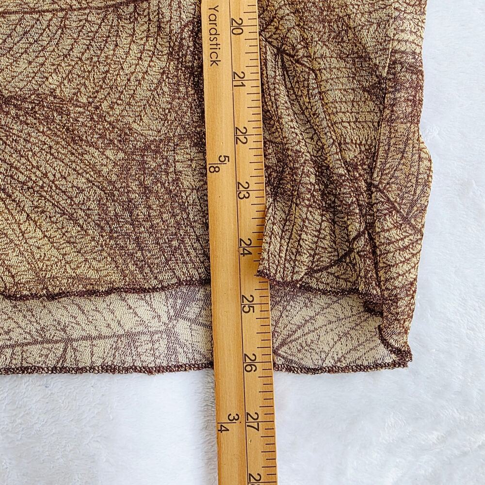 Charlotte Russe Y2K Sheer Top Large Brown Leaf Forest Fairy Goblin Boho Earthy - Picture 15 of 16